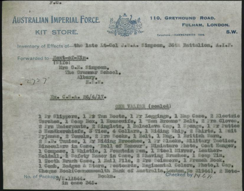 World War 1 Records