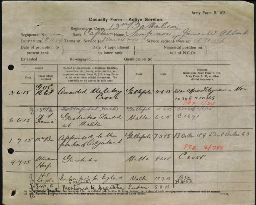 World War 1 Records