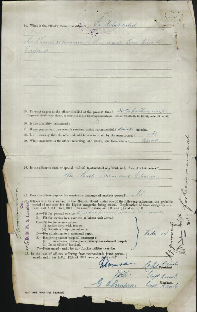 World War 1 Records