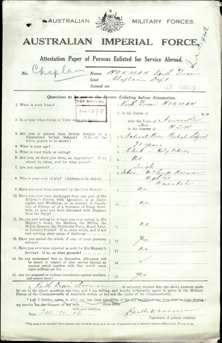 World War 1 Records