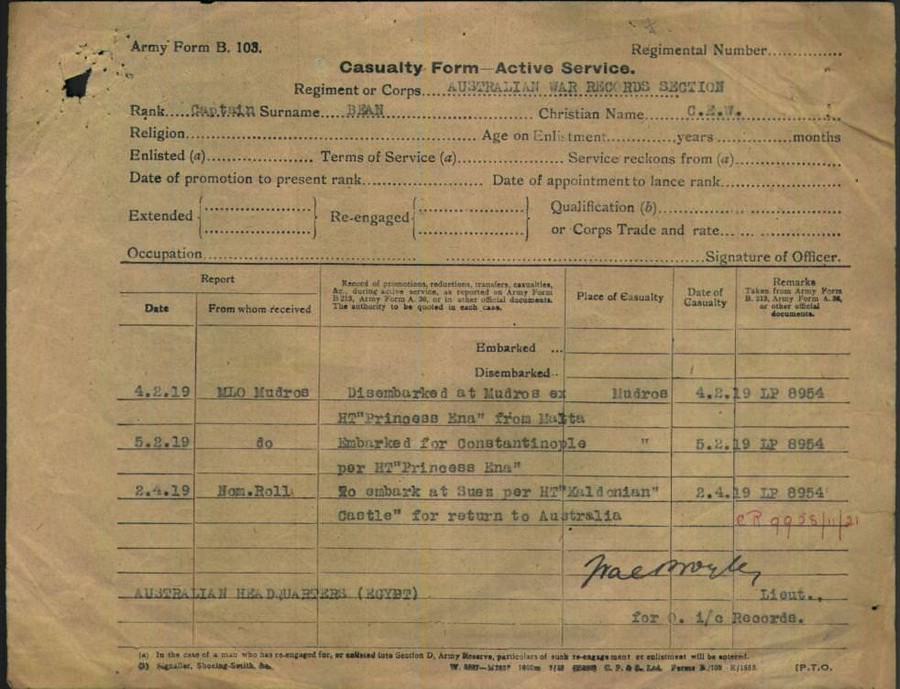 World War 1 Records